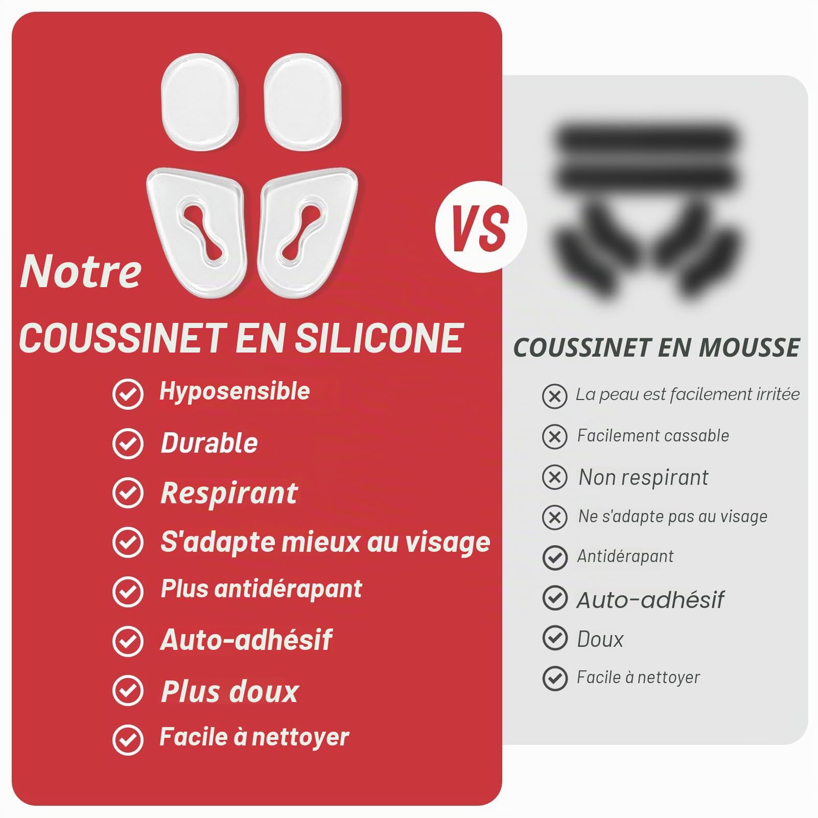 QianCheng Masque de Protection pour Le Visage L2 Noir avec Rembourrage en Silicone