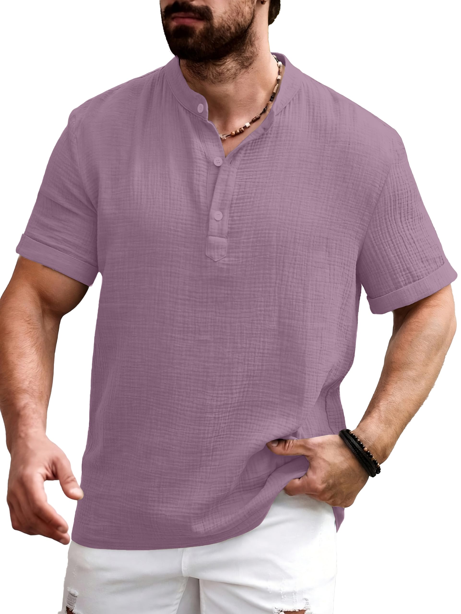 Shirt for Man | Stylish Formal Shirts for Men's | Short Sleeve Button Down | Collared Casual Soild Casual Wear | Slim Fit | Plain | Soft Touch-image-30