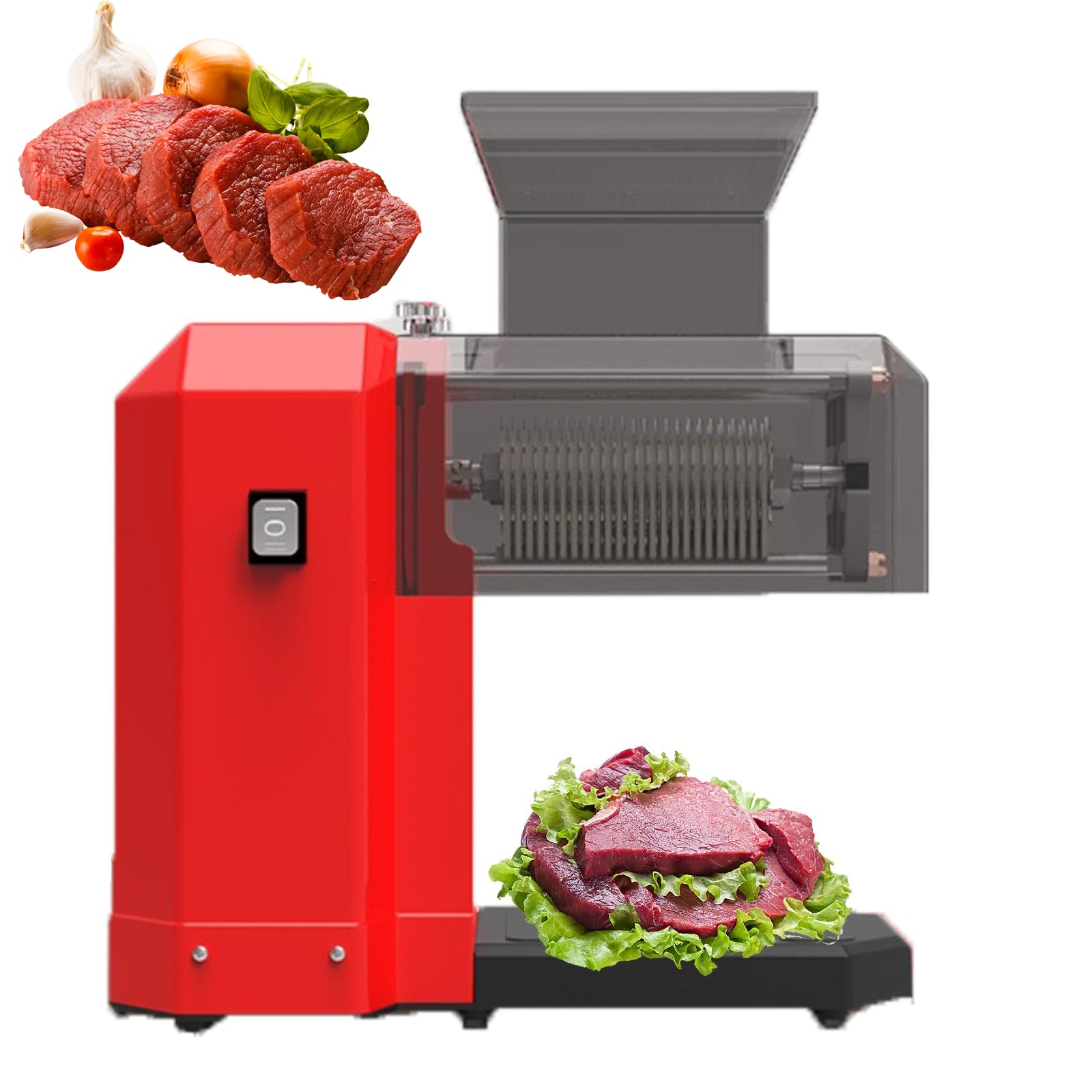 Kommerzieller elektrischer Fleischklopfer, 600 W Edelstahl-Würfelwerkzeug mit einstellbarer Dicke für Rind, Huhn, Schwein, Fischsteak Zubereitung