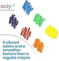 Vista 5 de Ooly Smooth Stix - Crayones de gel para niños y adultos con pincel, juego de 6 colores arcoíris de acuarela para vidrio y papel con estuche, juego