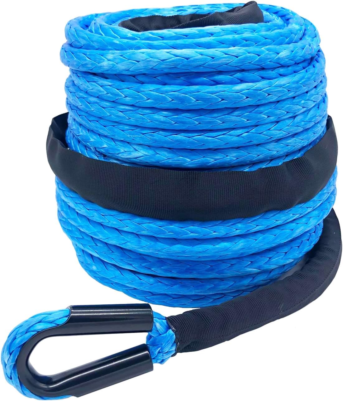 Ucreative 3/8" x 95' Synthetic Winch Rope 26500LBs Blue