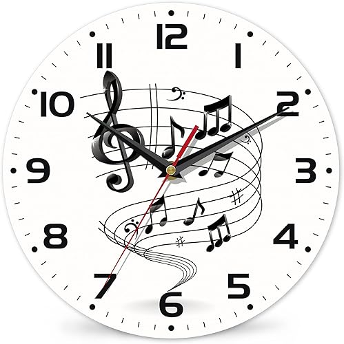 Miniatura 10 de Reloj de pared estilo viaje espacial vintage reloj de pared de madera silencioso sin tictac funciona con pilas números arábigos relojes de pared