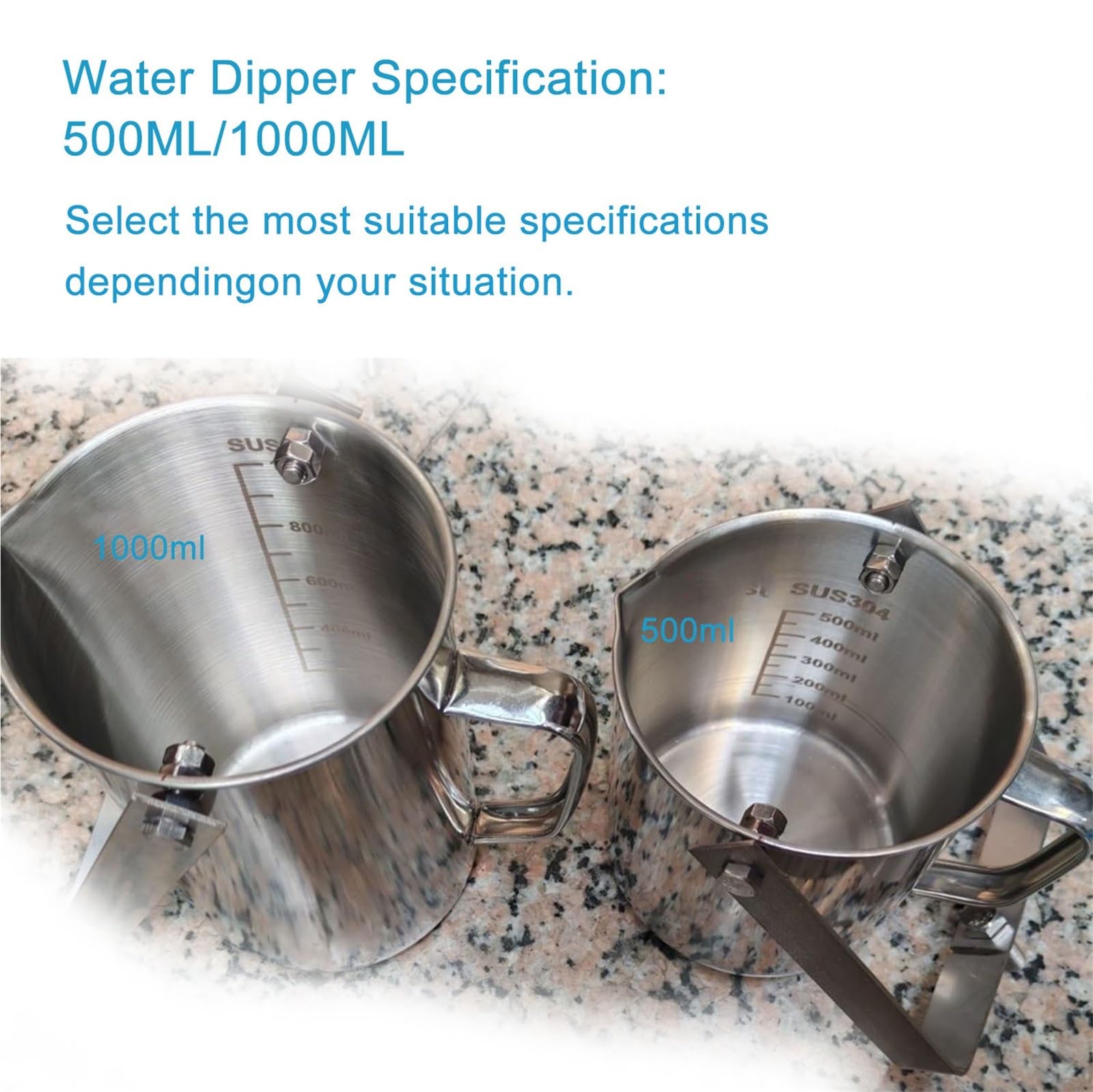 Verstellbare Edelstahl-Wasserprobenahme, 1,57 m, mit 500 ml Becher, Schöpflöffel-Set, Wasserprobenehmer für genaue Umweltüberwachung und Datenerfassung