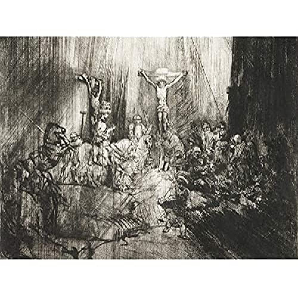 Rembrandt Christ Crucified Between Two Thieves Unframed Wall Art Print Poster Home Decor Premium
