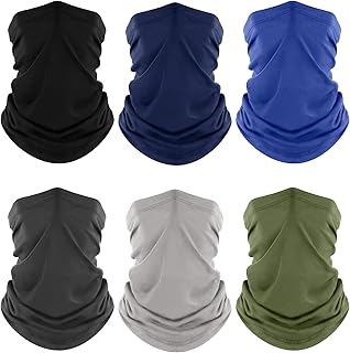 Neck Gaiter, 6 Pack Cooling UV Protection Bandana Buff Face Mask Gator Scarf for Men Women