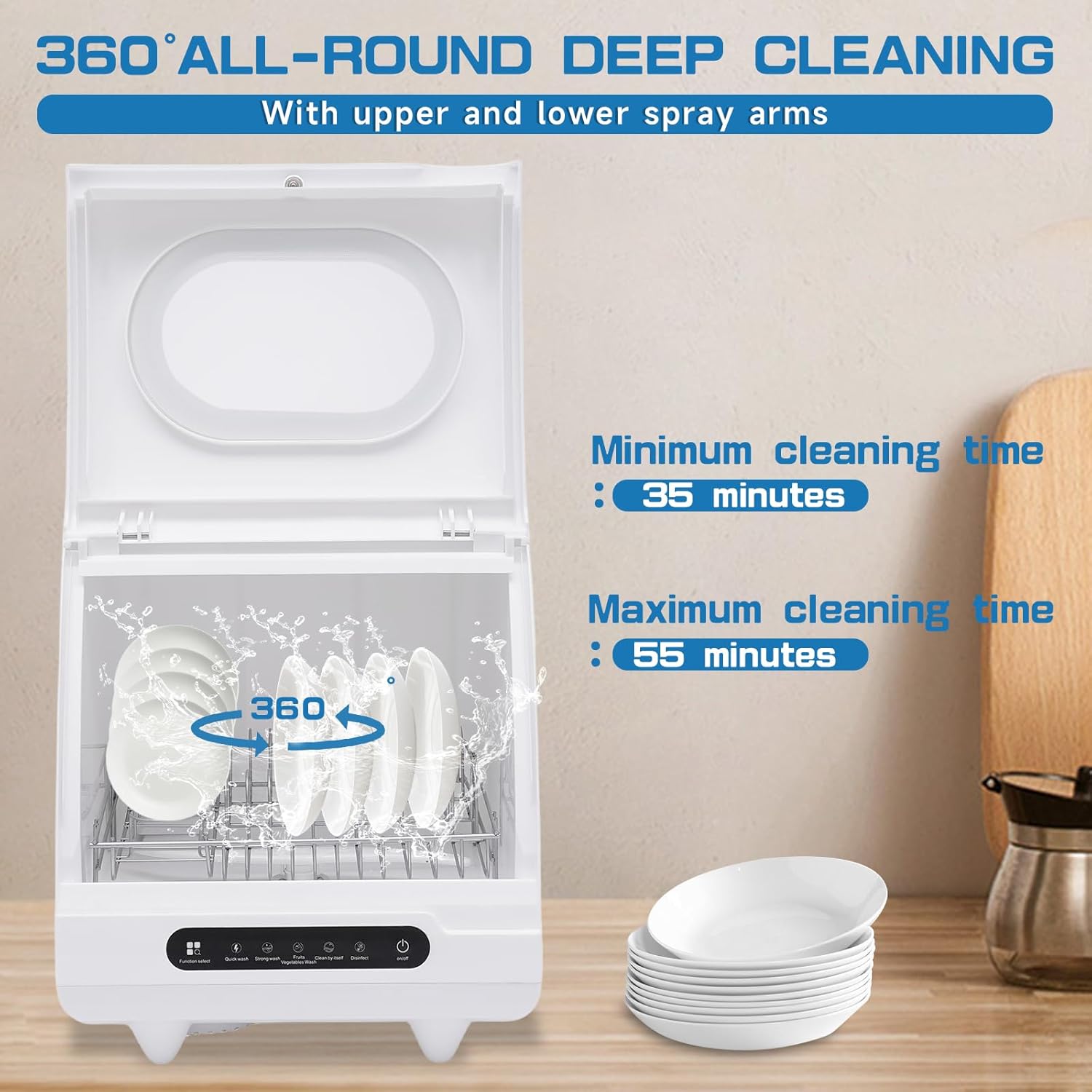 Portable Countertop Dishwasher, Washing Programs Dominican