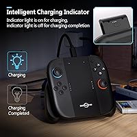 Vista 3 de Switch 2 Joycon Charging Grip with Built-in 2000 mAH Battery, Super Magnetic Charger Handle for Nintendo Switch 2 Joycons, Ergonomic Controller 2