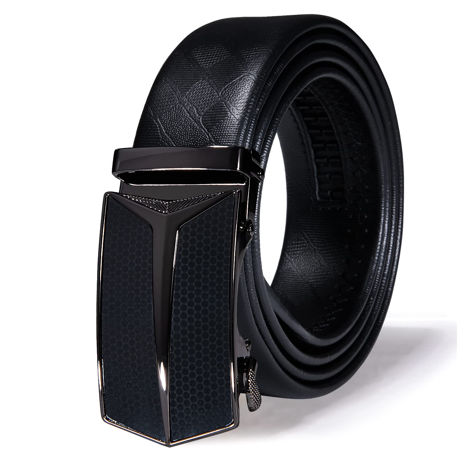 Dubulle Men's Ratchet Belt Gold/Black/Red/Green/Blue/White Automatic Buckle Business Casual Belt Gift - Adjustable Fit