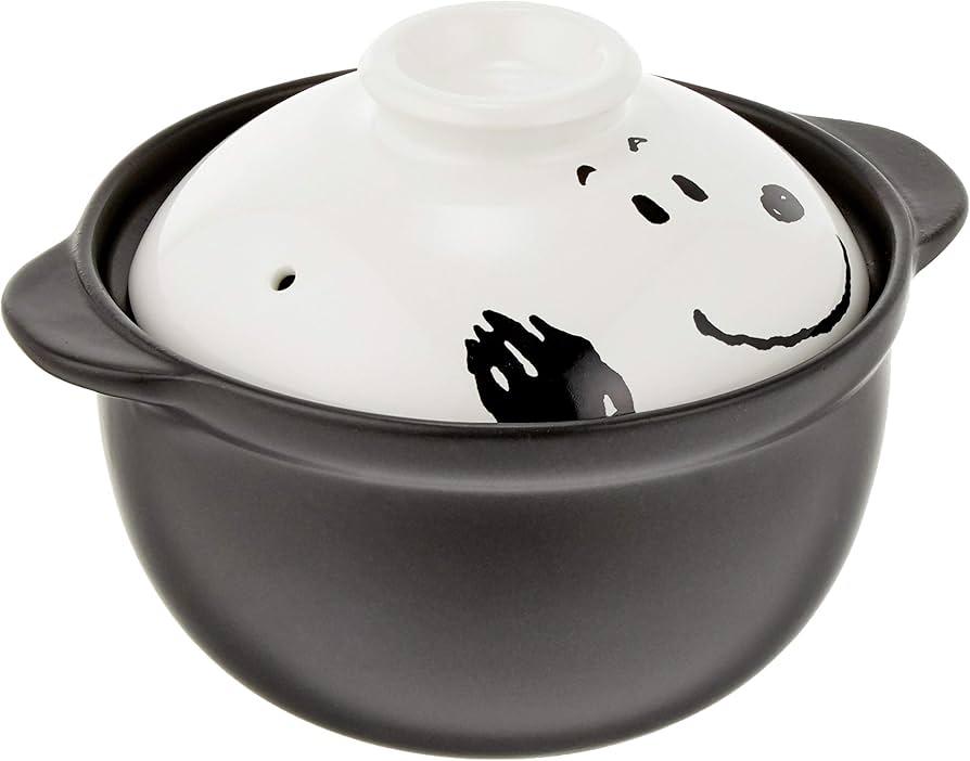 Amazon｜「 PEANUTS(ピーナッツ) 」 スヌーピー フェイス 土鍋 一人用