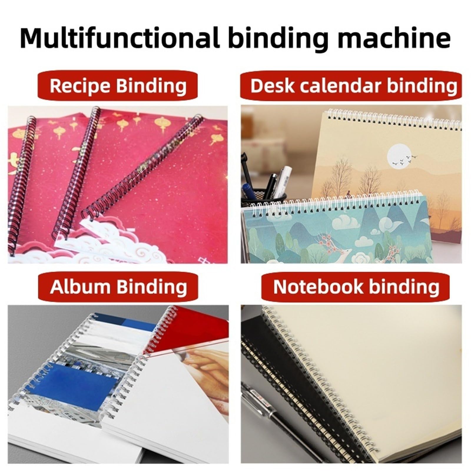 Bindemaschine, Bindemaschine, Doppelring-34-Loch-Lochungsmaschine, Fotoalben, Notizbücher, Menüs und Tischkalender