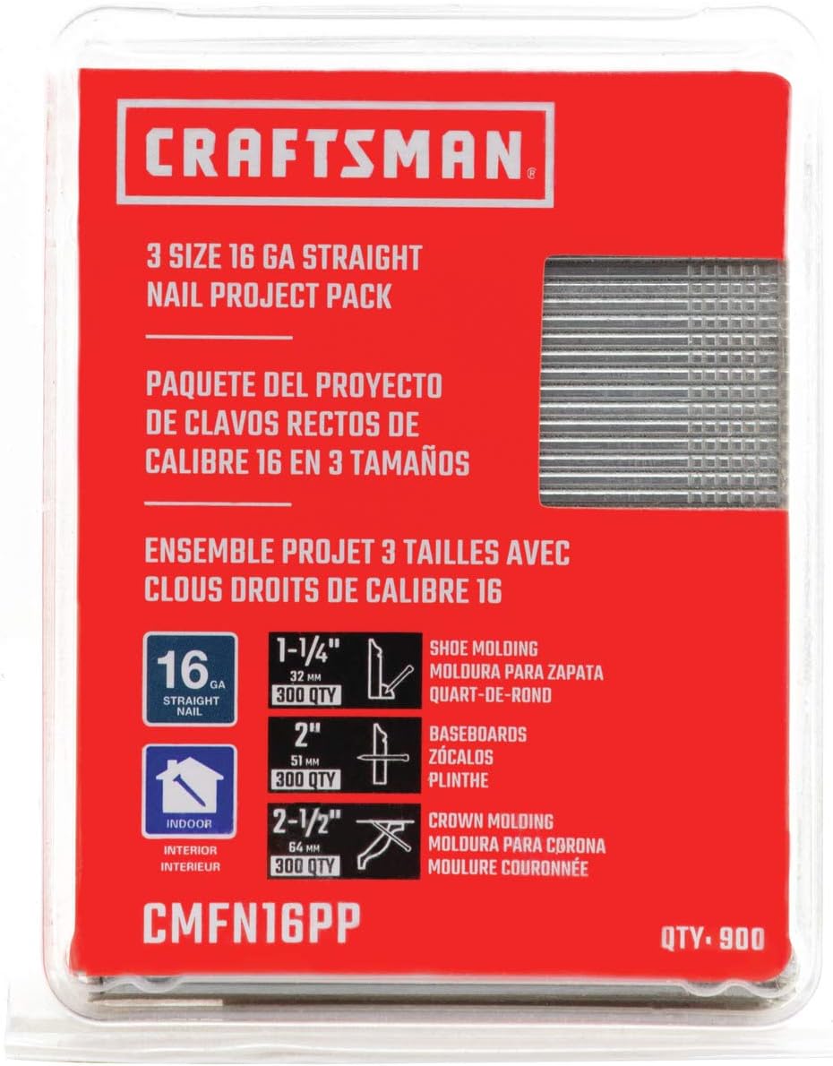 CRAFTSMAN Finish Nails, 16GA Straight Project Pack (CMFN16PP)