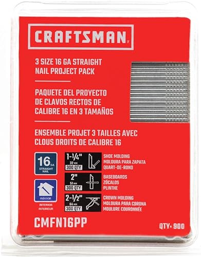 CRAFTSMAN Finish Nails, paquete de proyecto recto de 16GA (CMFN16PP)