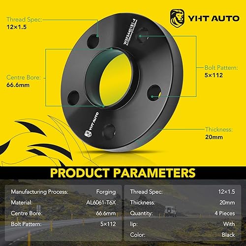 Miniatura 2 de YHTAUTO Espaciadores de rueda centrados en buje de 0.197x4.409 in de 0.787 pulgadas para Benz Clase C C220, C230, C240, C280, C32 C43 AMG, Clase E