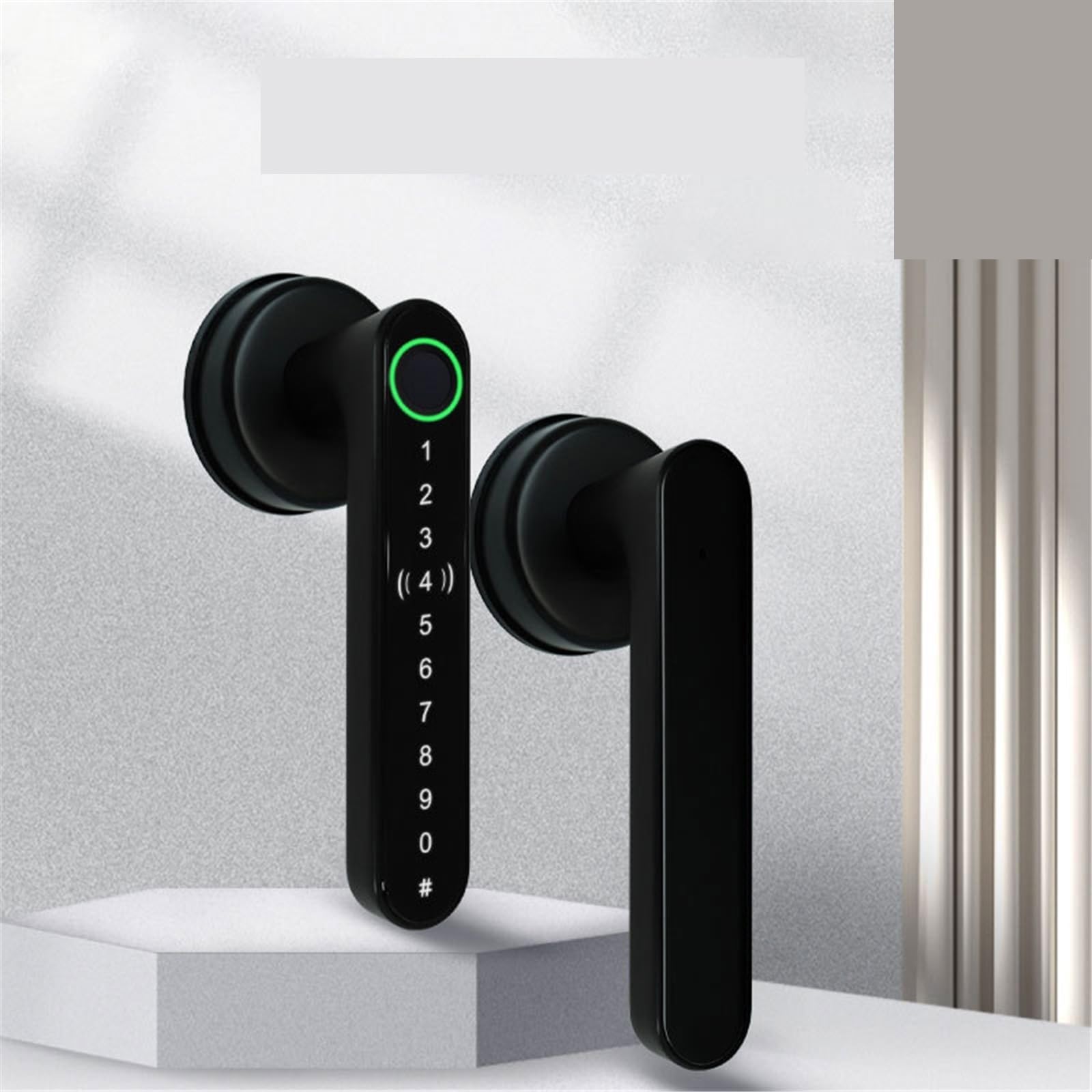cerradura de puerta inteligente, Cerradura De Pestillo De Un Solo Cerrojo Con Contraseña Y Huella Digital Intelinte Con Aplicación, Adecuada For Puertas Interiores De Madera Y Metal