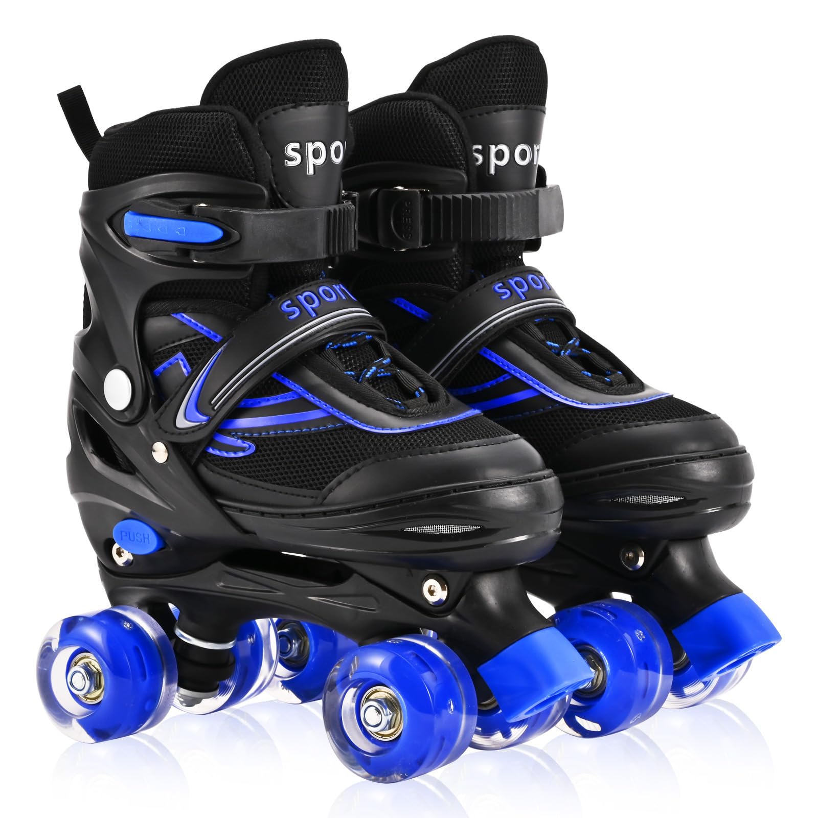 DUZSKJ Patines ajustables para niños y niñas, patines ajustables con todas las ruedas iluminadas para niños pequeños niños grandes principiantes