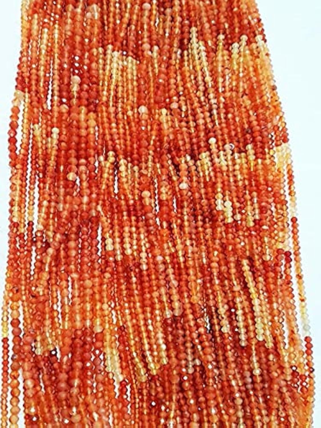 Perles de cornaline 4mm en fil de 16 pouces et rondelles facettées pour création de bijoux DIY