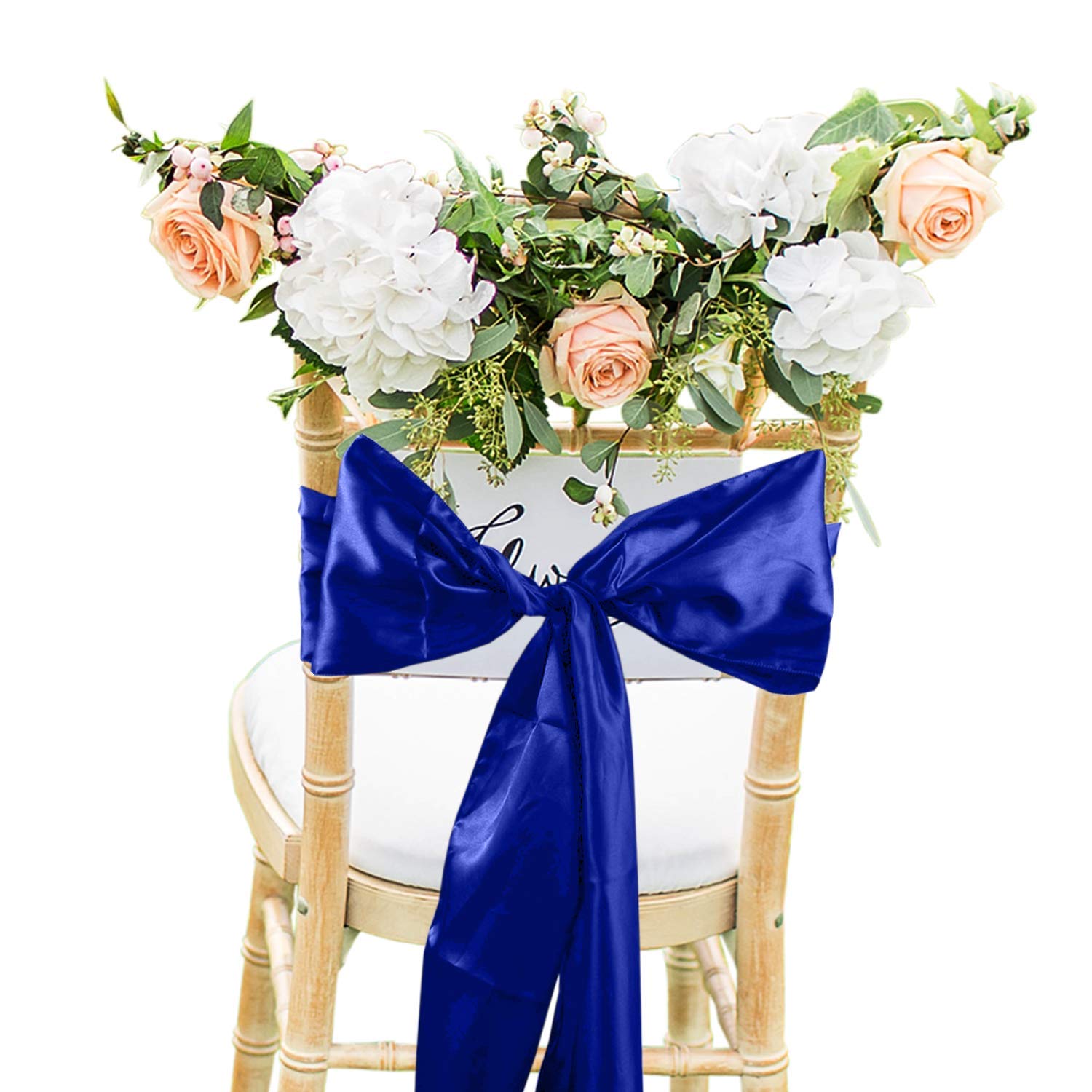 Trimming Shop 10 bandas de satén para sillas, lazos decorativos para sillas de fiesta, lazos más anchos y completos, lazos para sillas para bodas, fiestas de cumpleaños, Navidad, eventos, decoración,