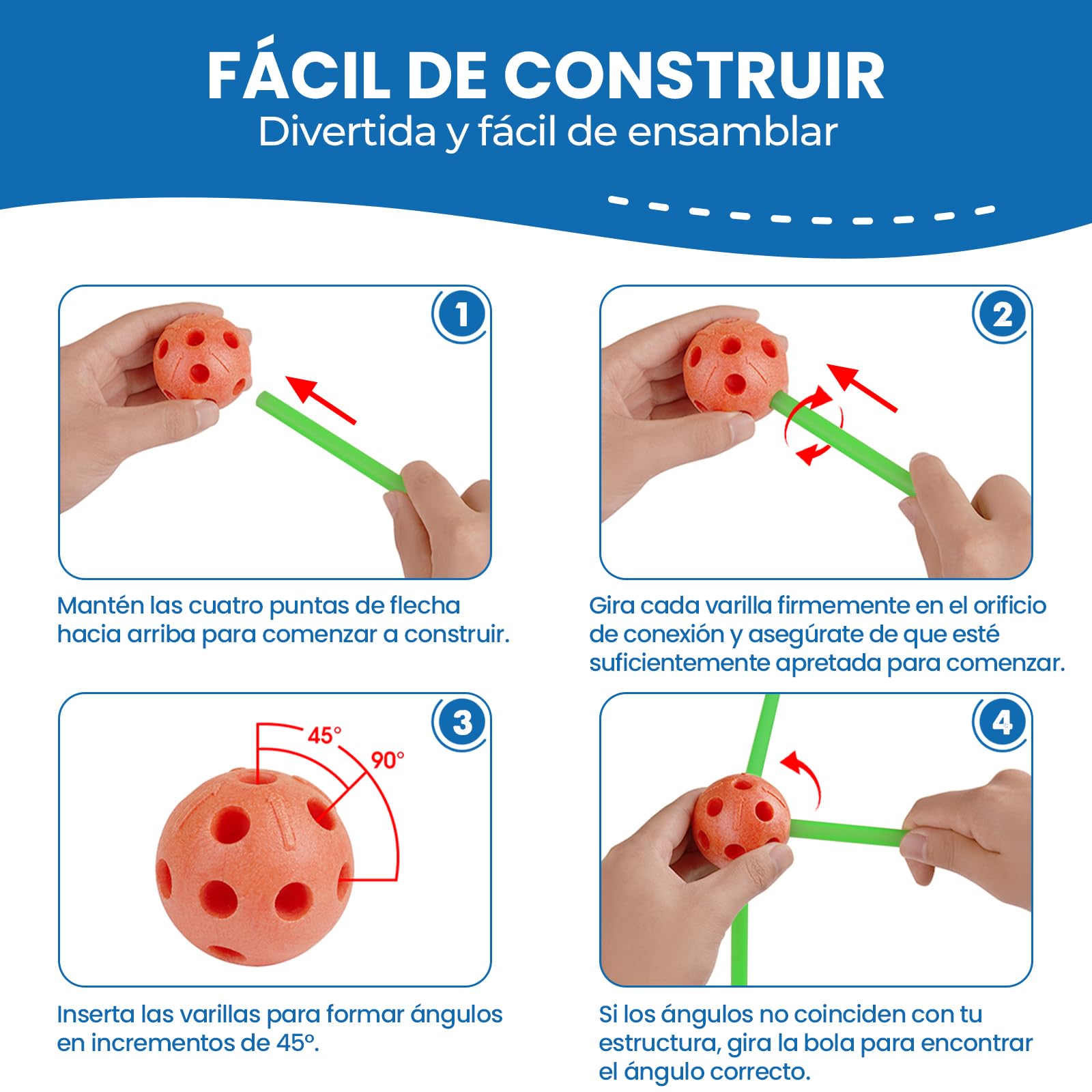 Tiny Land 130 Piezas Kit Juego Construcción de Fortaleza, Creative Fort Toy | DIY Construcción Castillos de Bricolaje, Túneles, Tienda Cabañas Juegos para Niños y Niñas de 5,6,7,8 Años