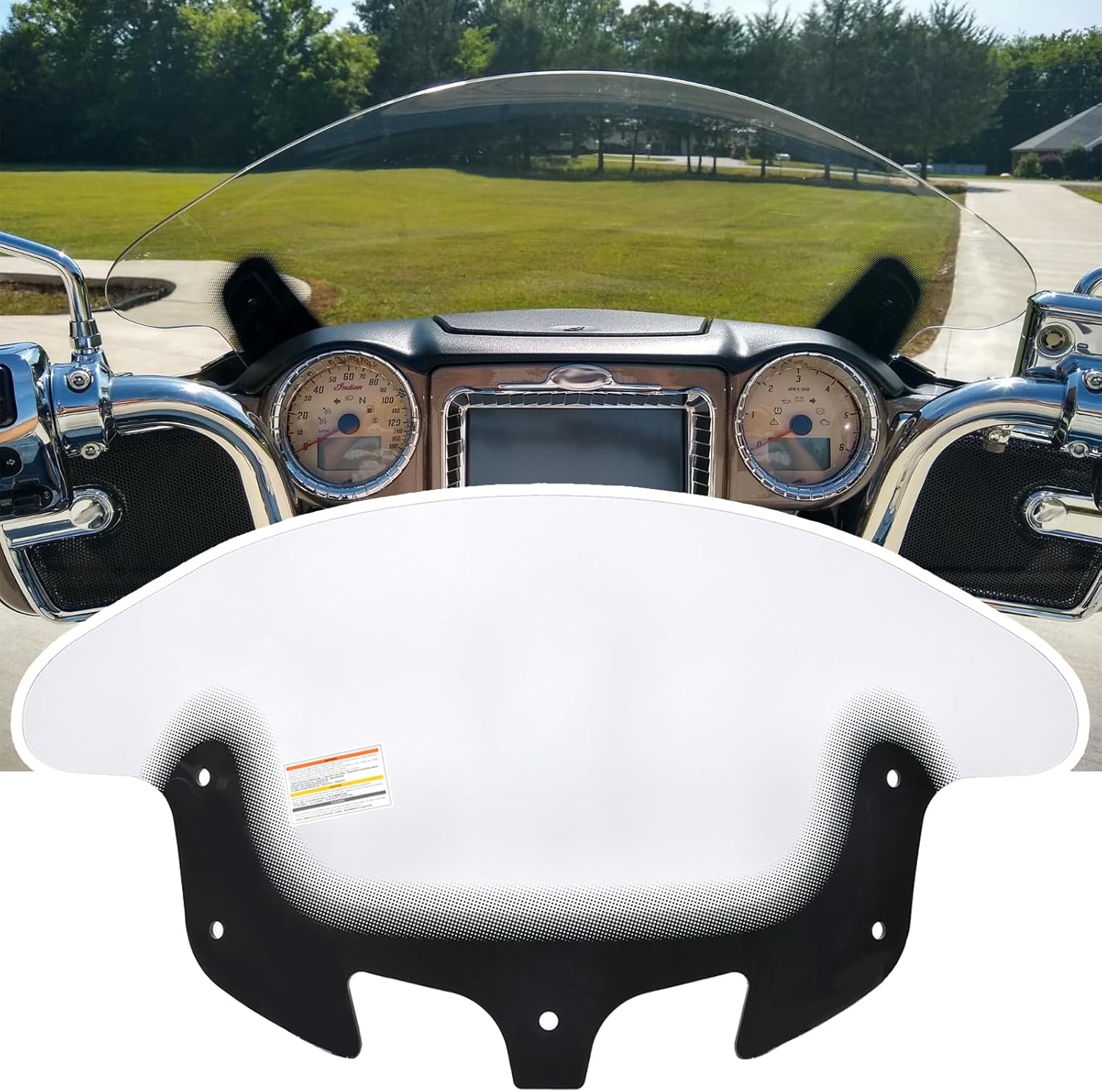 PANICAL Motorcycle for Indian 2014-2026 Chieftain Roadmaster With Increased Windshield 16 inch Resistance Hard Fog Protection Replace Accessories ﻿ (Transparent windshield)