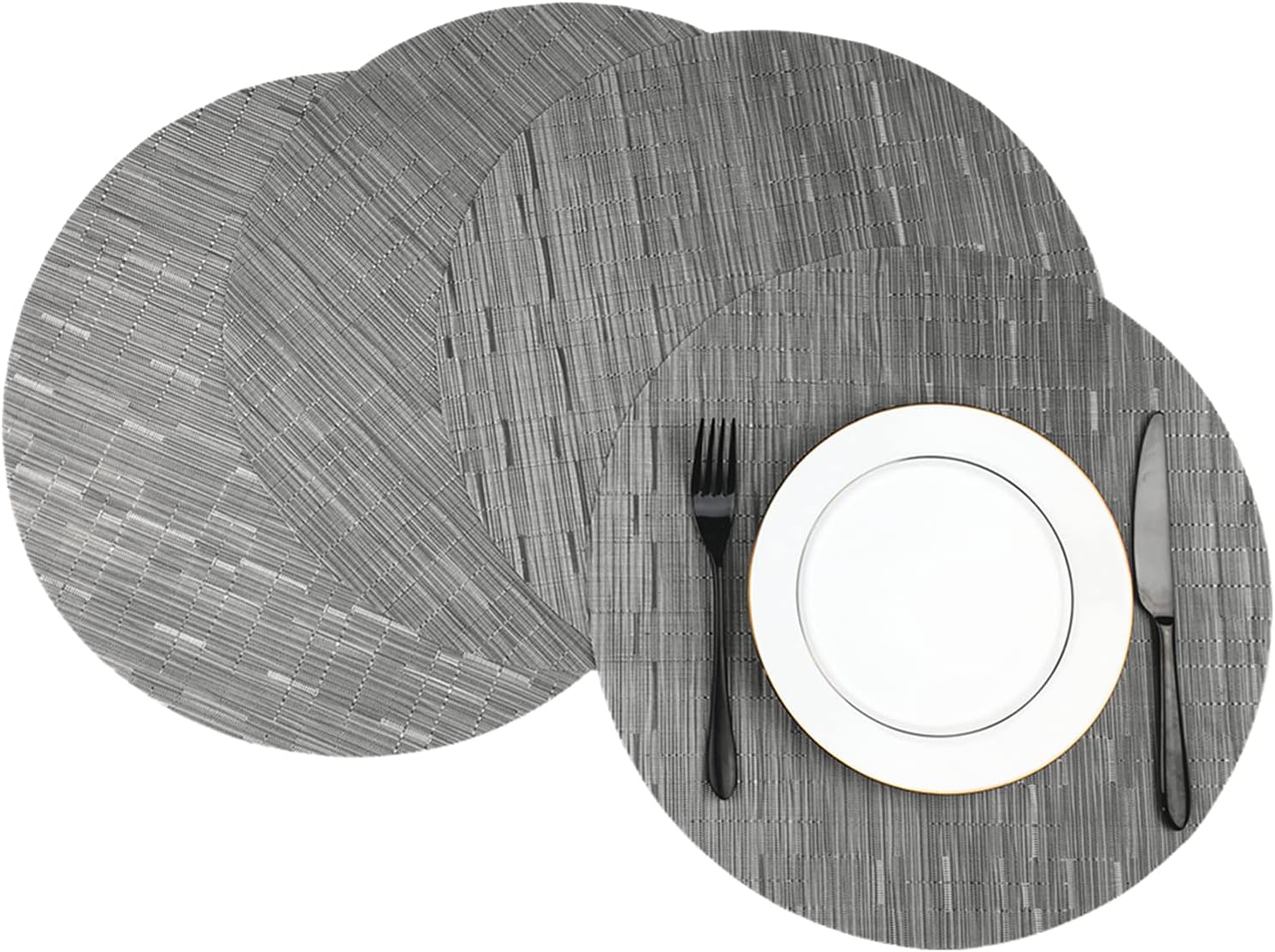 Benson Mills Longport Crossweave Woven Vinyl Placemat, Dark