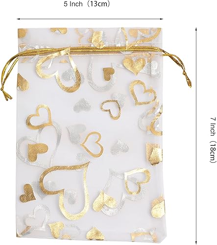 Miniatura 2 de J&Rey Home - 100 bolsas de organza con cordón para boda, bolsa pequeña para joyería, bolsas para recuerdos de fiesta, bolsa de regalo para San