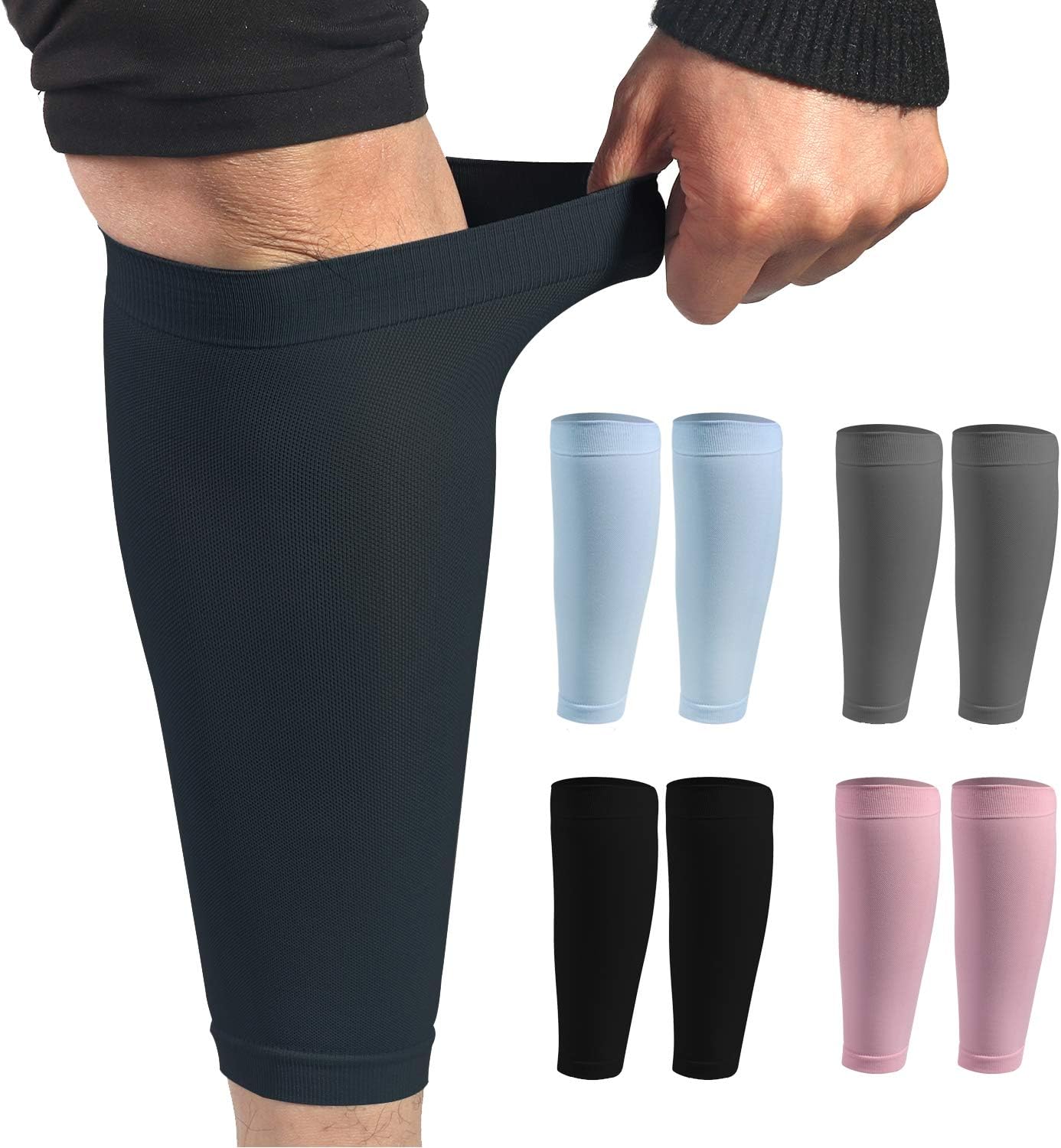 Calf Compression Sleeves, Relief Calf Pain, Calf Support Leg for Recovery, Varicose Veins, Shin Splint, Running, Cycling, Sports Men Women (Black, X-Large) : Health & Household