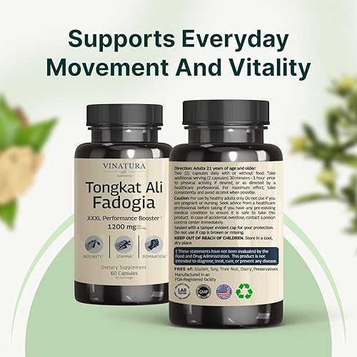 Miniatura 8 de Tongkat Ali Fadogia Agrestis - 1200 mg, mejorado con suplemento de refuerzo de óxido nítrico, Longjack Tongkat Ali para hombres, *Hecho y probado en