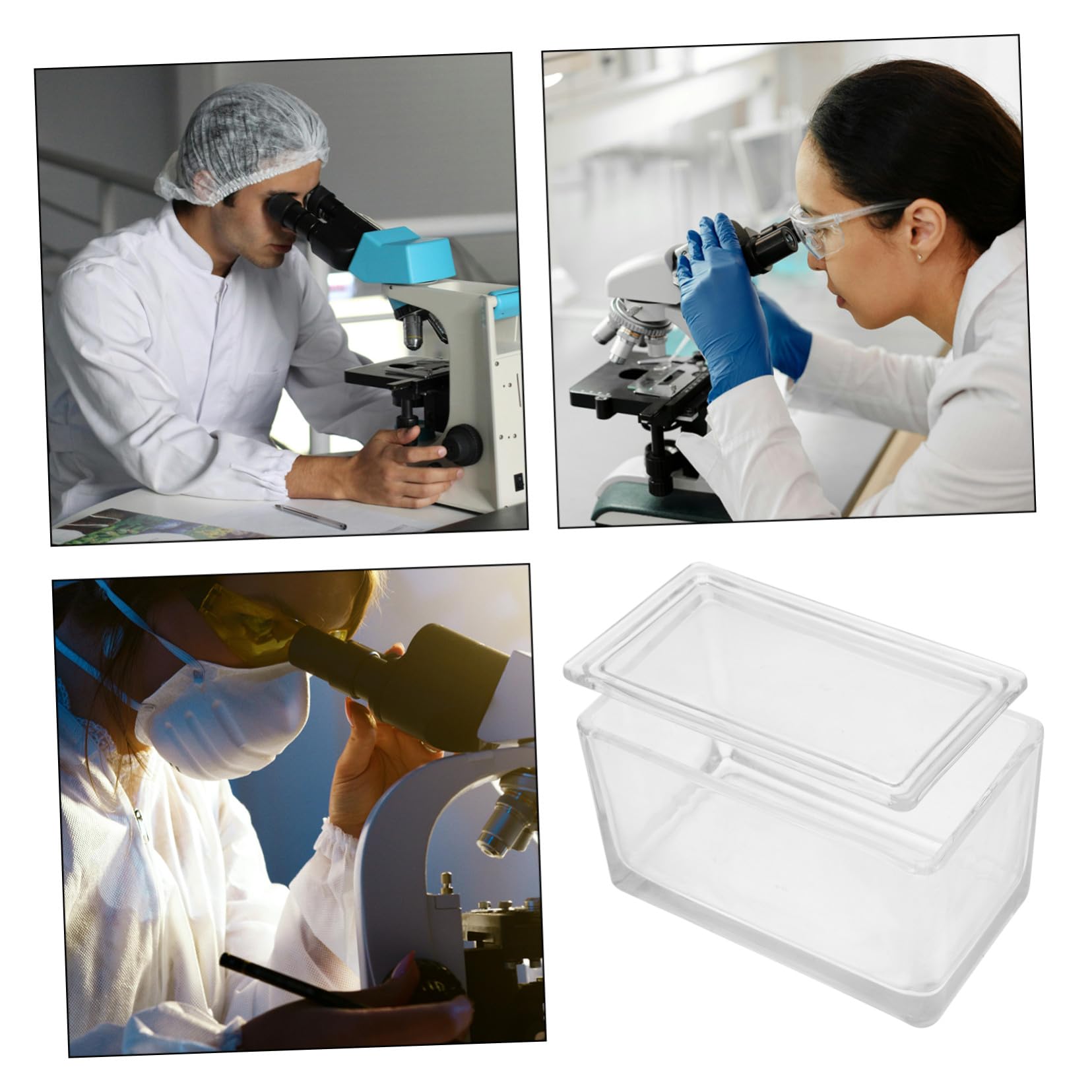 Garneck Transparenter Glas färbecylinder mit Konkaven Objektträgern Wiederverwendbar und Bruchsicher Flexibler Ständer für Stehende und Liegende Anwendung Großer Fassungsvermögen für