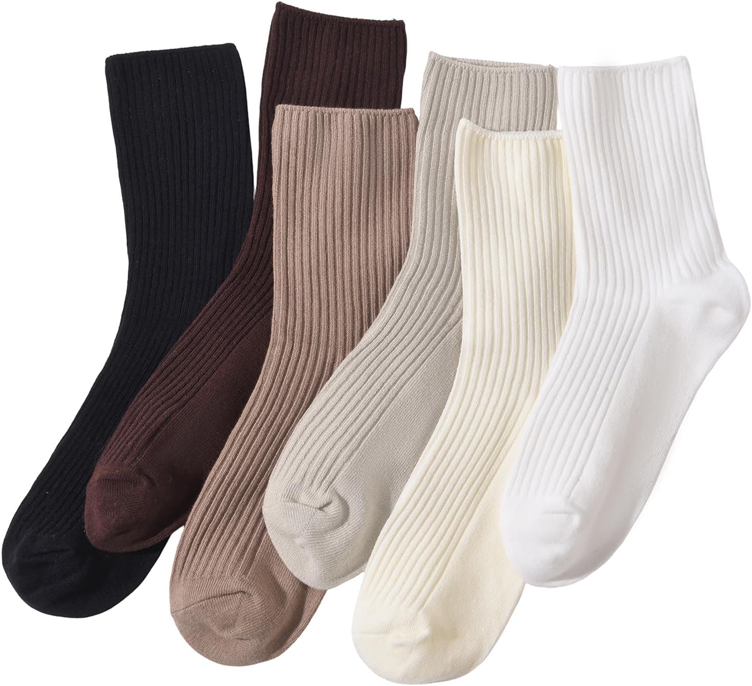 Aoomzoon Women's Crew Socks, Cozy Cotton Retro Calf Socks, Durable Soft Ankle Socks for Daily Wear Casual