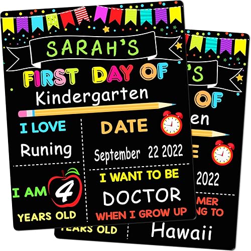 First Day of School Signs, 10 x 12 Inch Double