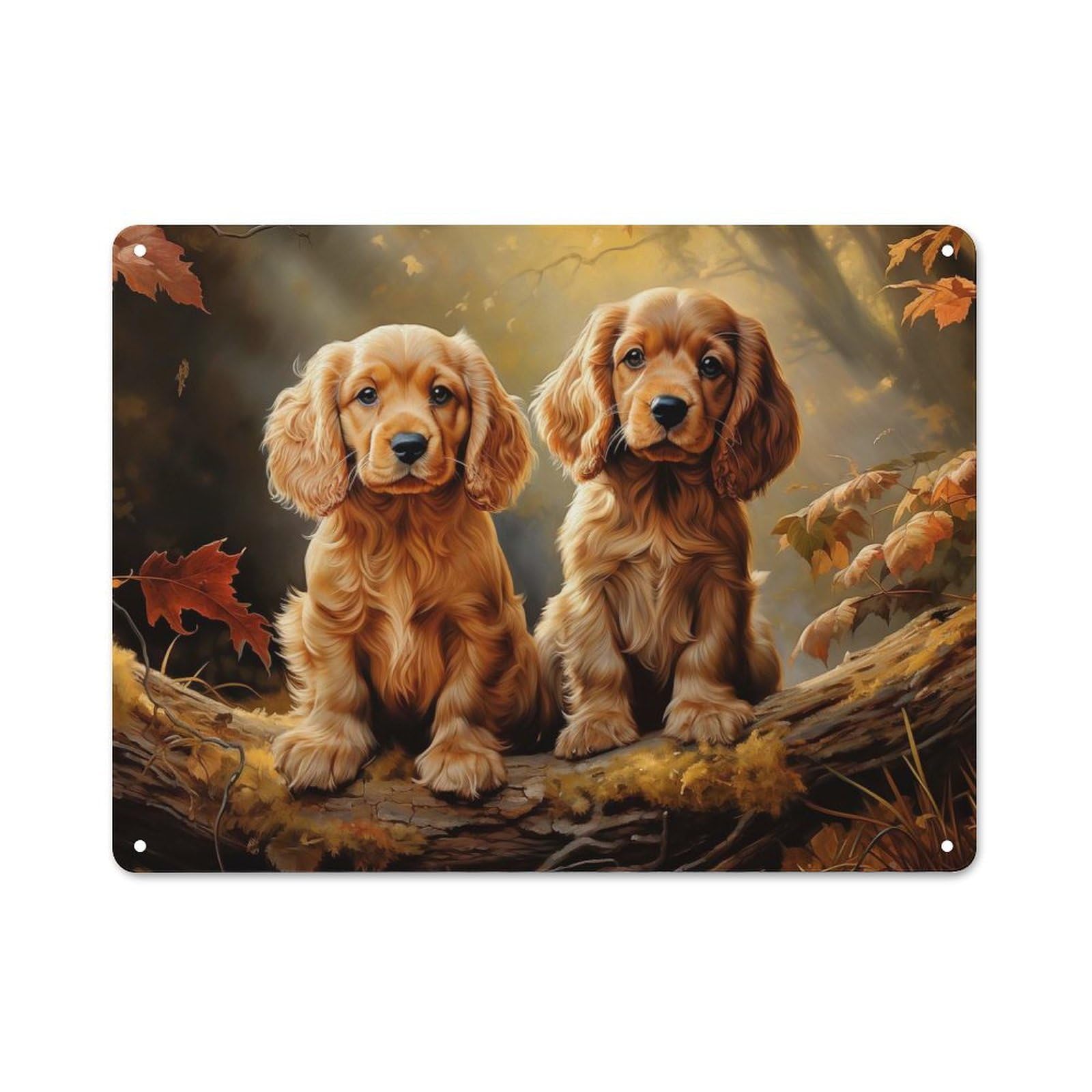 Junmoney Style-23 American Cocker Spaniel Decorative Tin Sign 30X40cm, Distressed Look Vintage Wall Decor For Lounge, Study, Pub Or Wall Gallery
