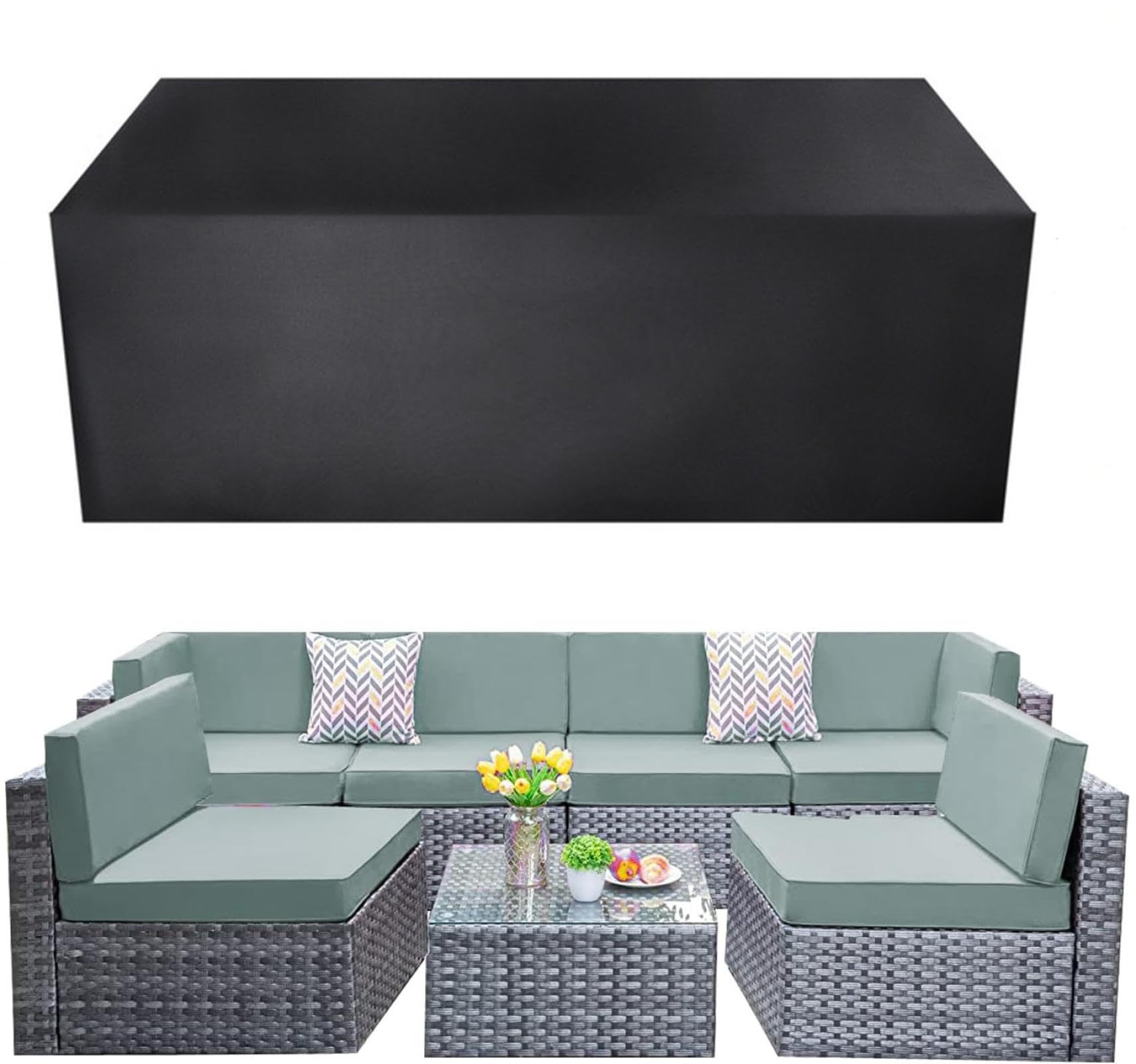 Housse de protection pour meubles de jardin en rotin 400x200x100 cm