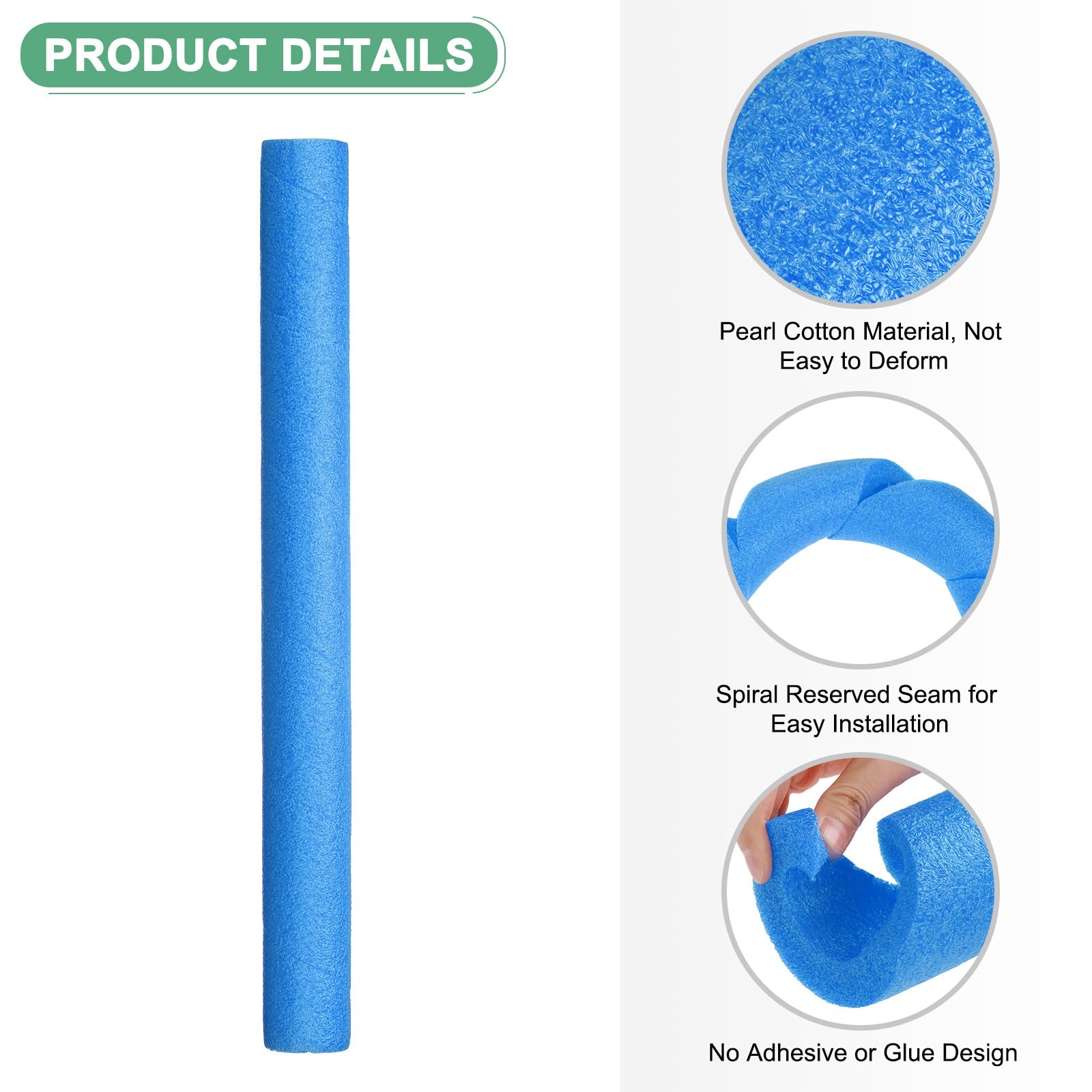 M METERXITY 2-Pack Pipe Insulation Foam Tube, 25mm(2/32") ID 60mm OD 25" L Foam Pipe Protection Wrap - Image 2