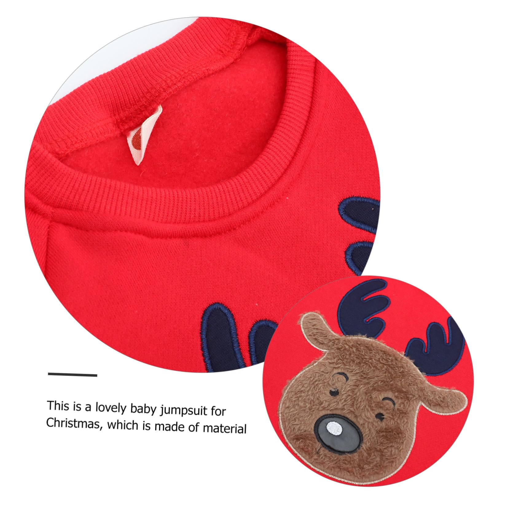 FRCOLOR Mono Niña Recién Nacido Invierno con Forro Polar Rojo de de Manga Larga para Niña Ropa Cálida y Cómoda para Cambio Fácil de Pañal para Fiestas Navideñas y Diario