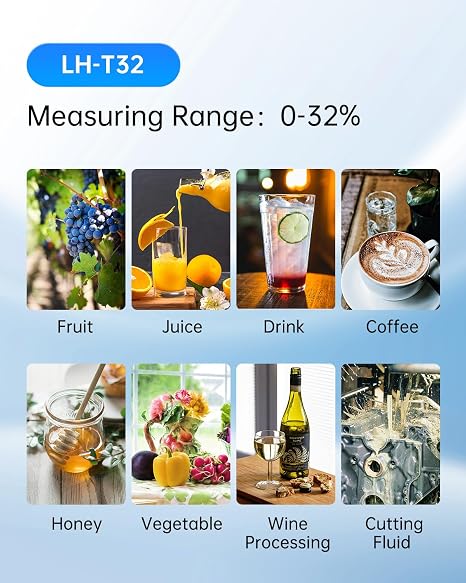 LOHAND Brix Refractometer with ATC, 0-32% Brix Range, Handheld Sugar Tester