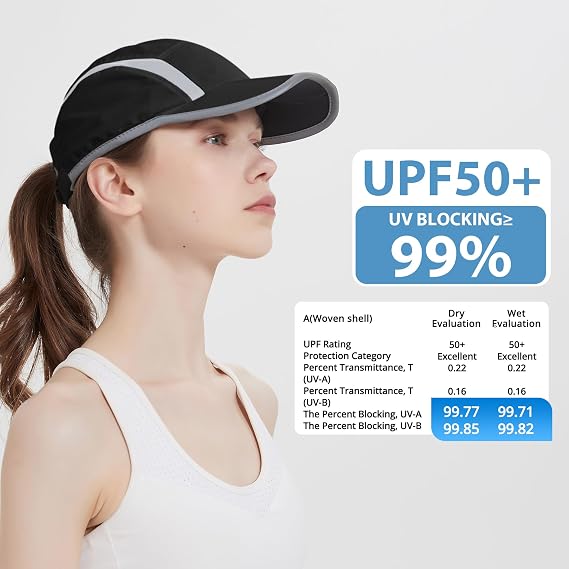 GADIEMKENSD Reflective Folding Outdoor Hat Unstructured Design UPF 50+ Sun Protection Sport Hats for Womens and Mens