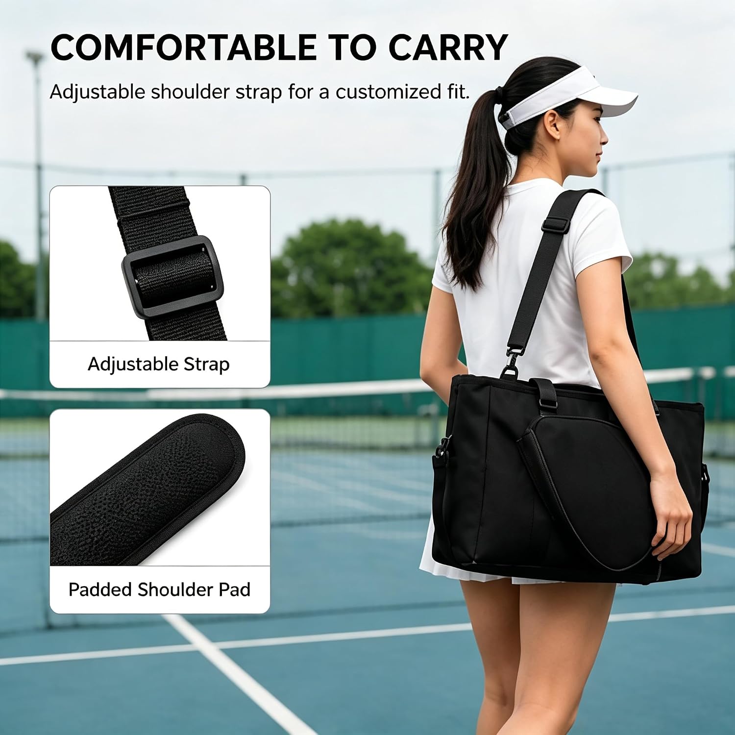 Pickleball & Badminton Tote Bag for Men Women,
