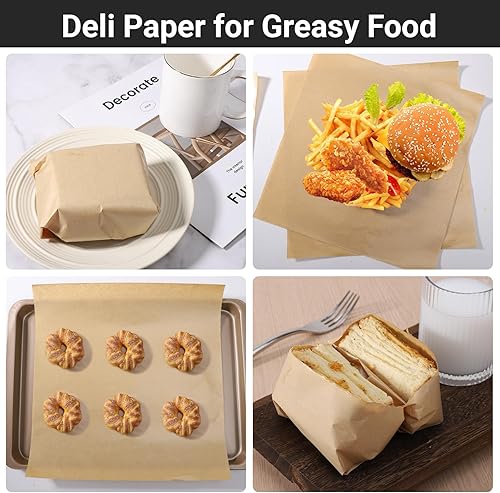 Miniatura 6 de EUSOAR Papel de carnicero para servicio de alimentos, 200 hojas de papel de embalaje de jabón de 11.6 x 11.2 pulgadas, envolturas de sándwich