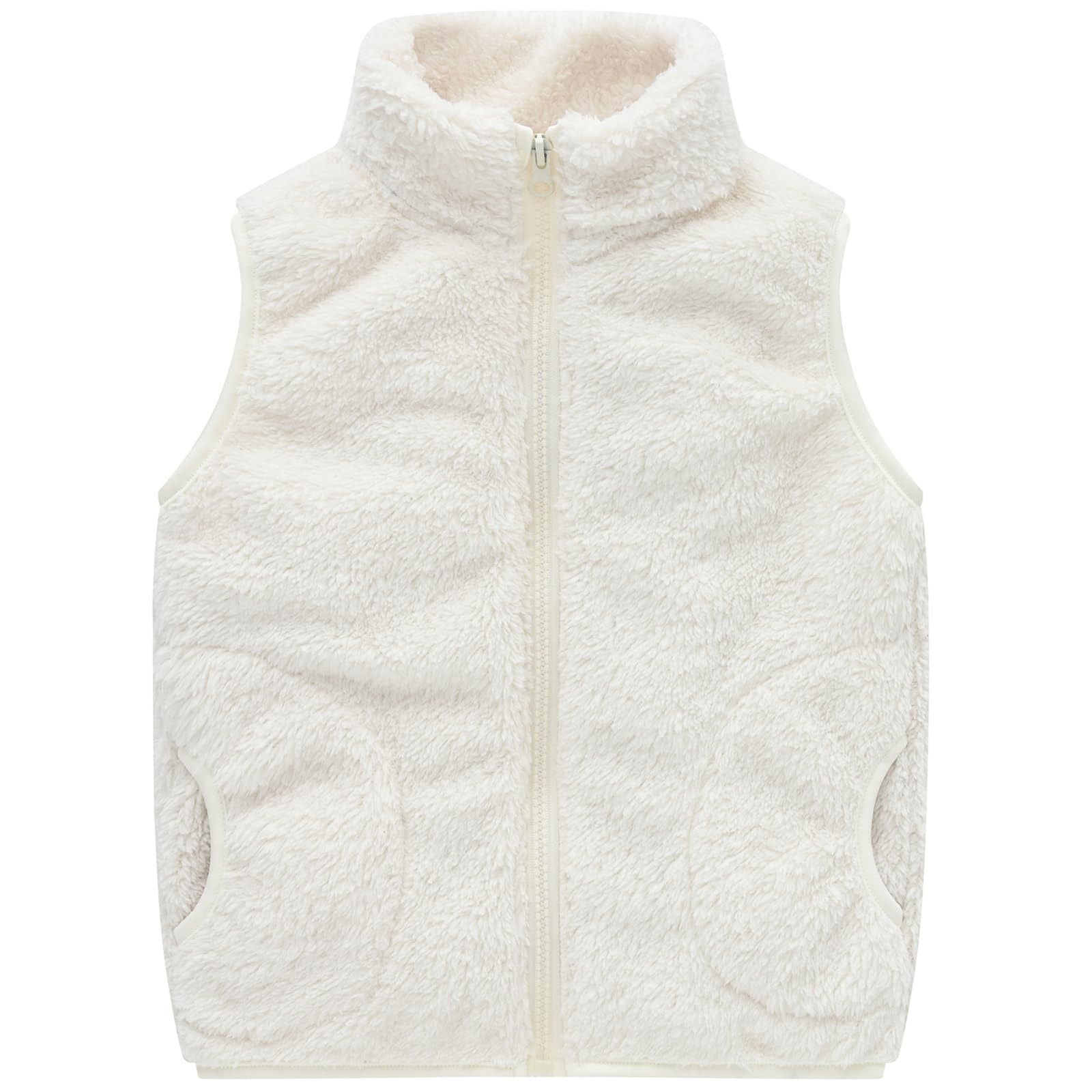 AIWUHE Toddler Boys Girls Fleece Vest Kids Polar Fleece Zipper Jacket Sleevless Fall Winter Warm Outerwear With Pockets 2-6Y