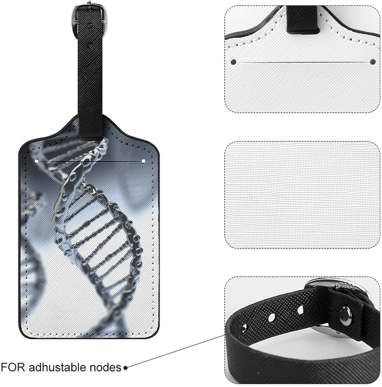 DNA Chain Photo PU Leather Luggage Tags, Name Tags for Travel image 4