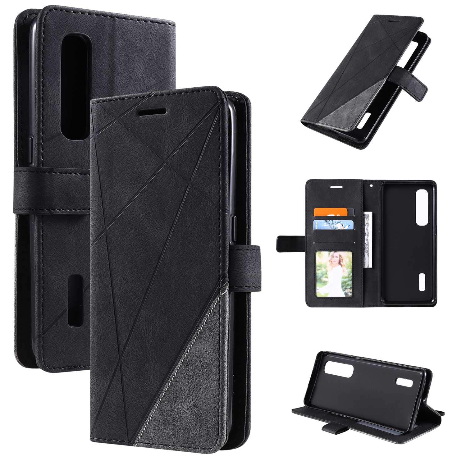 SONWO Cover Portafoglio In Pelle PU Per Oppo Find X2 Con Supporto E Slot Per Carte - Custodia A Flip Con Chiusura Magnetica, Colore Marrone