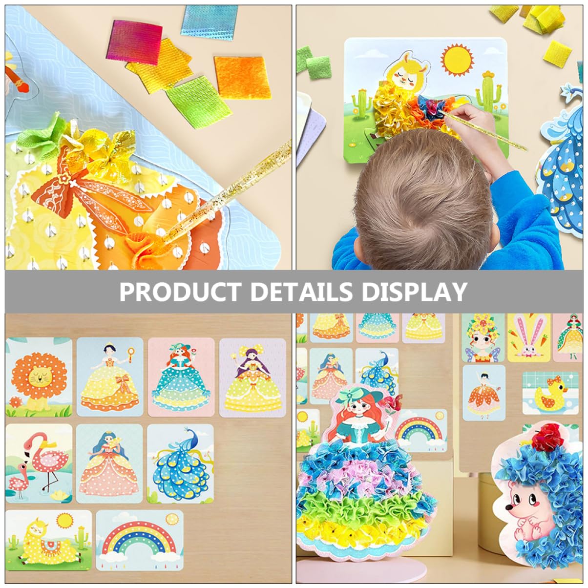 VILLFUL Kit di Pittura a Punzone Creativo DIY per Ragazzo Ragazza | Tessuto, Cotone Perlato e Plastica, Leggero e Pratico, per Lavoretti Manuali e Uso Semplice