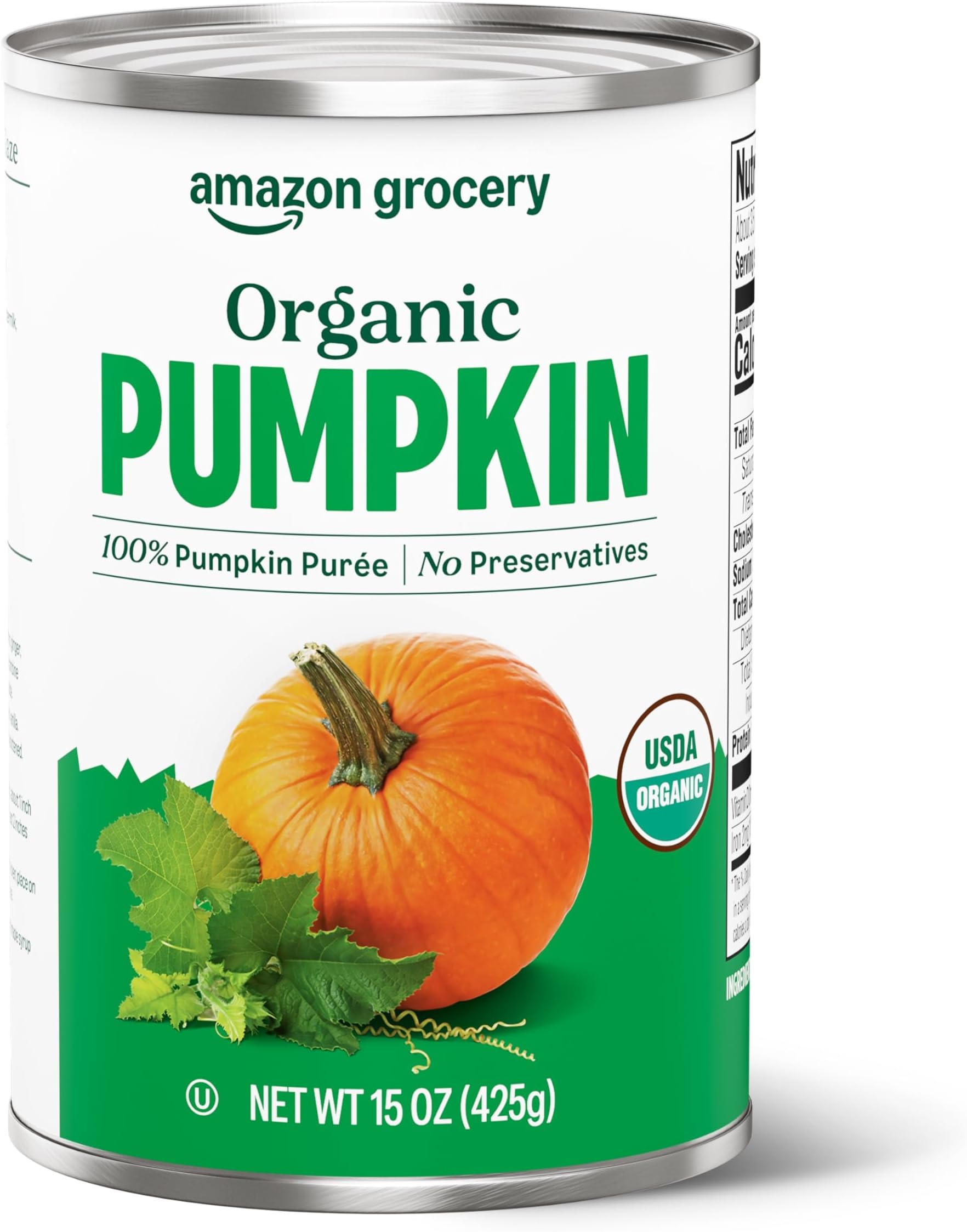 Amazon Grocery, Organic Pumpkin, 15 Oz
