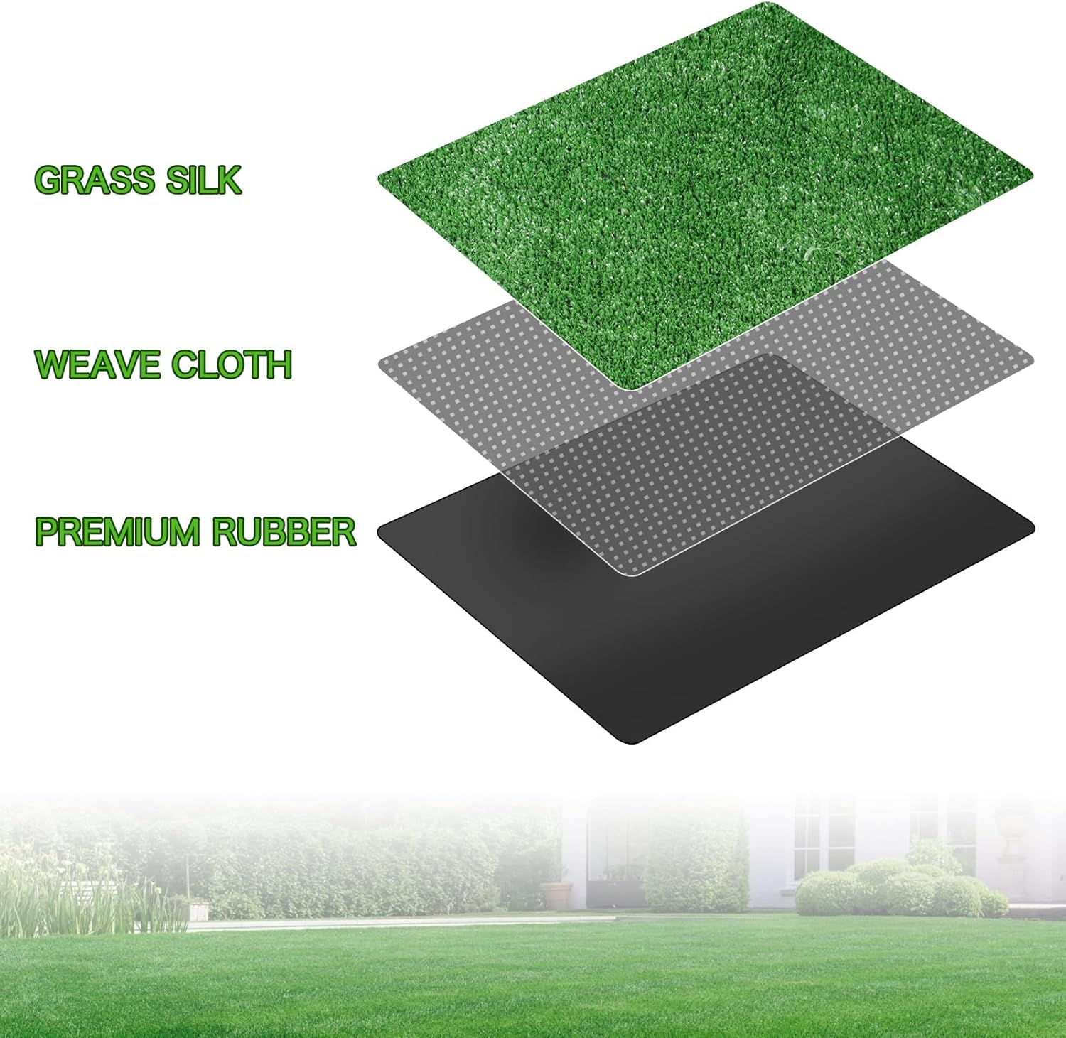 AYOHA Artificial Grass Turf 4FTx6FT, Fake Faux Grass Turf with Drainage Holes, 10MM Synthetic Grass Mat for Patio Backyard Garden Lawn Landscape Balcony Decor, Available Custom Sizes
