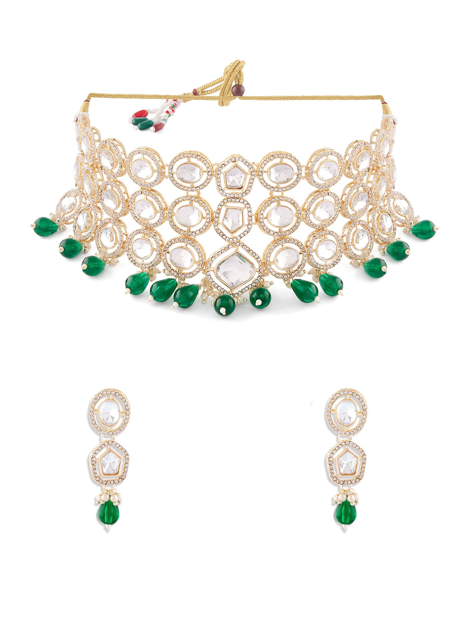 See full amazon price history chart for ZAVERI PEARLS Green Beads Dazzling Austrian Diamonds Bridal Choker Necklace & Earring Set For Women-ZPFK18006 ZAVERI PEARLS Green Beads Dazzling Austrian Diamonds Bridal Choker Necklace & Earring Set For Women-ZPFK18006 (B0D2CQB5M8) Amazon Price History, Amazon Price Tracker