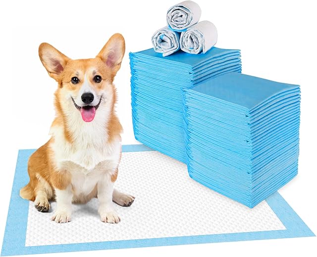 RCruning-EU Puppy Training Pads for Dog Pet Pee Absorbent Toilet Pee Wee Mat Anti Slip Leakproof (100 PACK-44 * 32CM)