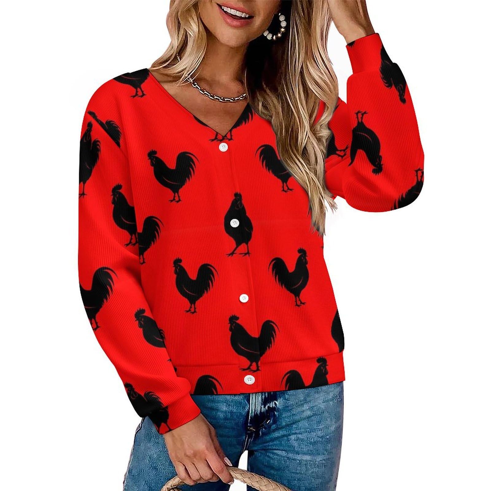 Womens Knit Cardigans Sweaters Long Sleeve Cardigan Coat Button Up Fashion Outerwear