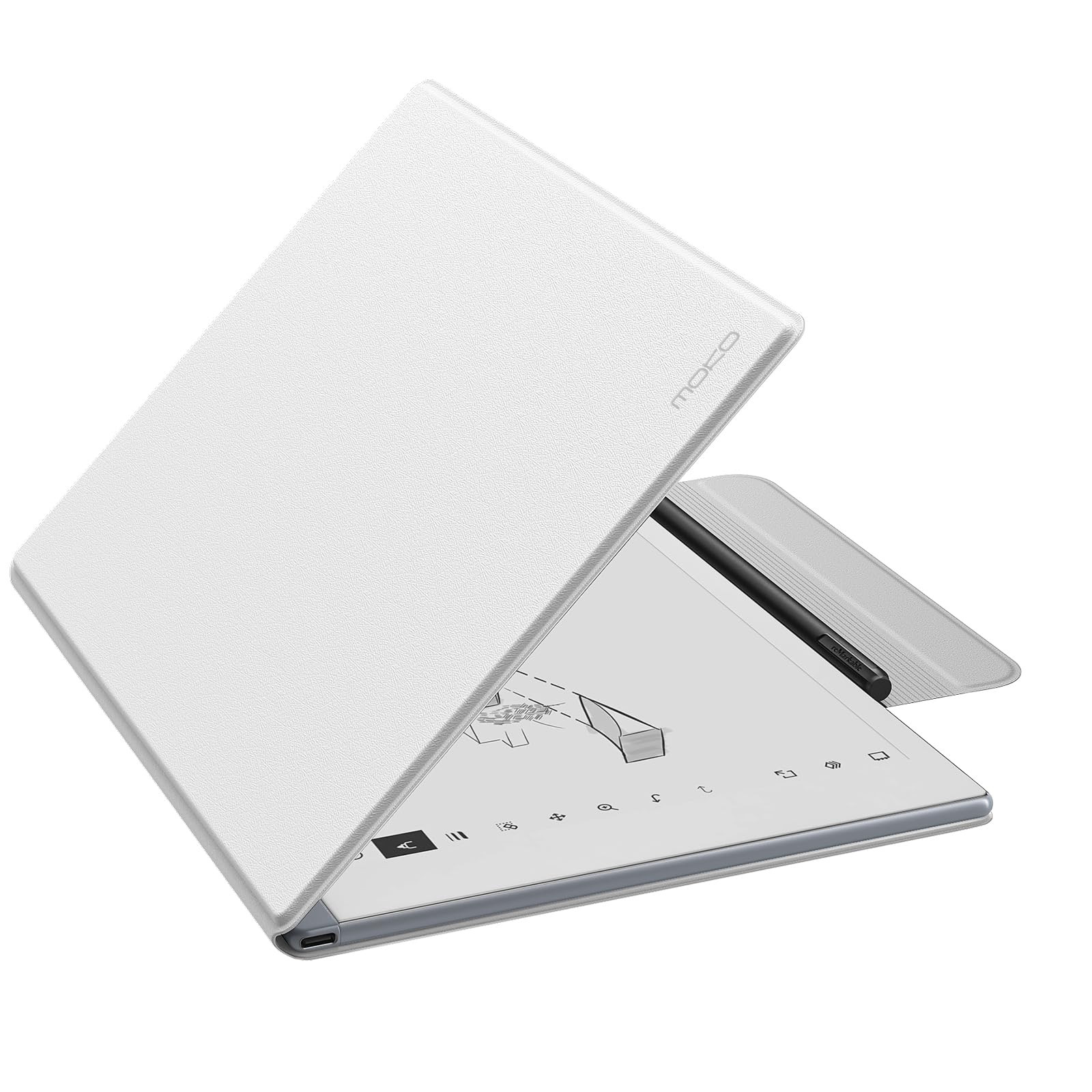 MoKo Case for Remarkable 2 Tablet 10.3" with Pen Holder, White