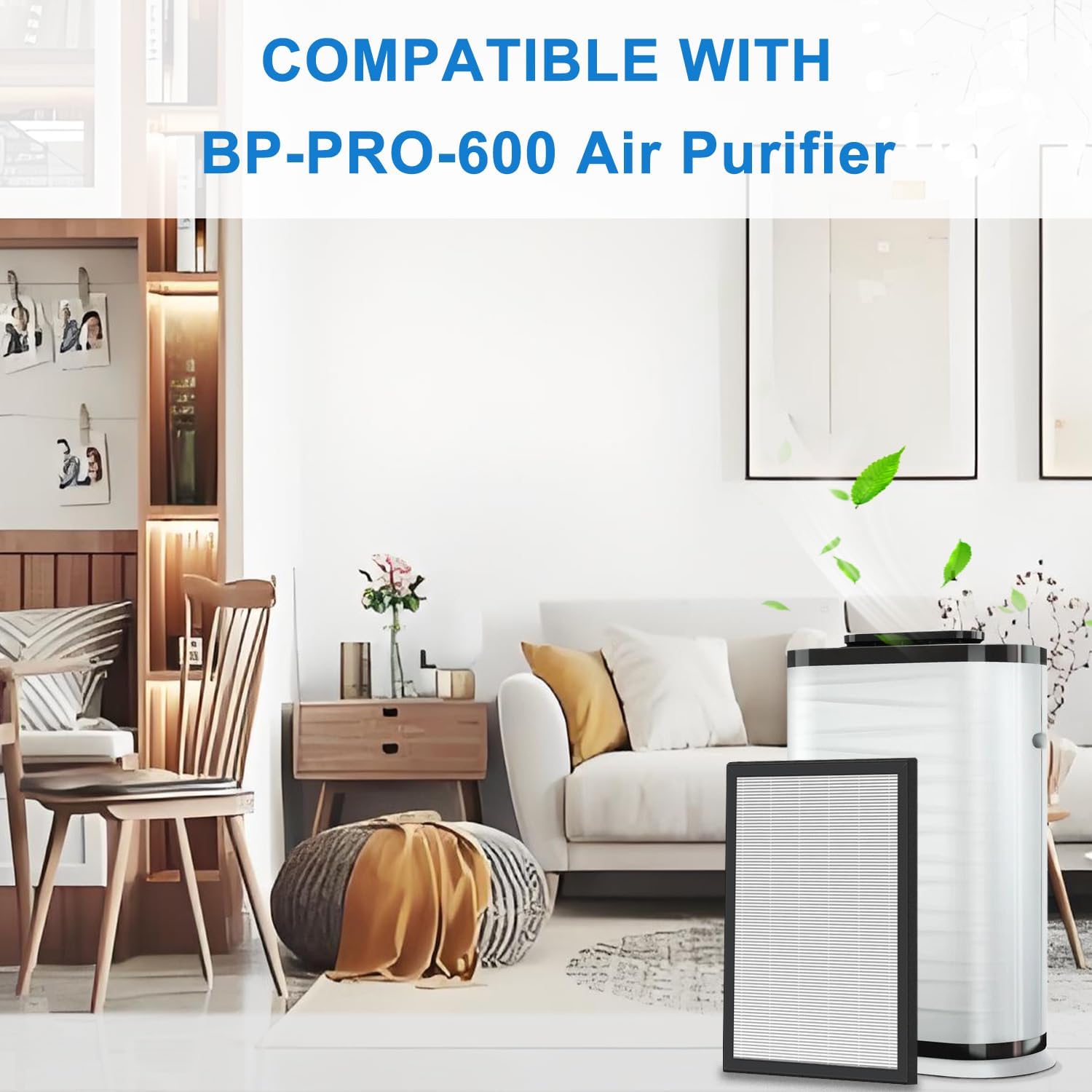 Replacement Filter Compatible with BreathePlus Pro Smart Air Purifier, Model: BP-PRO-600, True H13 High-efficiency Carbon HEPA Filter, Hepa x 1, Carbon Filter x 1