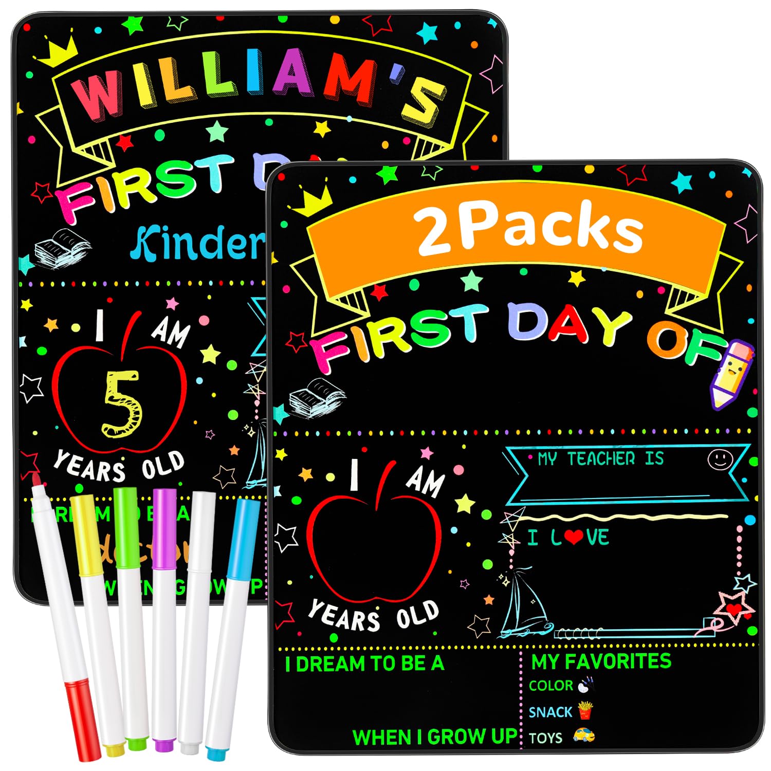 multiwins 2 Packs First and Last Day of School Board